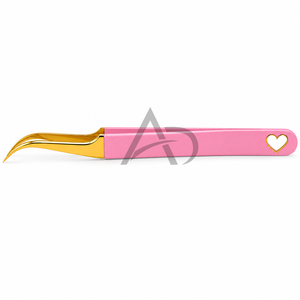 Pince à cils légèrement incurvée avec découpe en forme de cœur pour breloques, impression de logo personnalisée, en acier inoxydable - Product Image 6