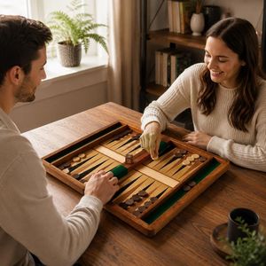 Premium Luxury Wooden Backgammon Board Game <b>Set</b> Handcrafted Folding Wooden Case with Checkers and <b>Dice</b> Traditional Classic Table - Product Image 6