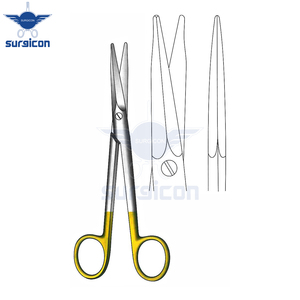 Ciseaux chirurgicaux droits de 16,5 cm (6-1/2 pouces) en carbure de tungstène doré TC, en acier inoxydable de précision - Product Image 6