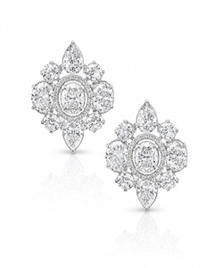 Pendientes de Diamantes Cultivados en Laboratorio con Diseño Floral, Corte Ovalado, Oro Rosa de 10K, 14K, 18K, Joyería Fina de Lujo para Regalo de Boda o Compromiso - Product Image 3