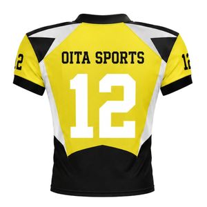 เสื้อฟุตบอลอเมริกันแขนสั้นสีเหลืองดำ เสื้อทีมกีฬา ระบายอากาศได้ดี สวมใส่สบายสำหรับการฝึกซ้อมและการแข่งขัน - Product Image 2