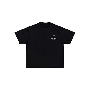Camiseta Negra para Hombre con Estampado en la Espalda, Diseño de Isaías 54:17, Manga Corta, Corte Regular, Algodón Jersey, Estilo Casual, Cuello Redondo - Product Image 5
