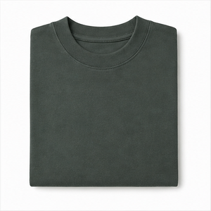 T-shirt Homme Surdimensionné à Manches Courtes en Coton Biologique Vert Graphite Structuré MTS-OVR-0050 - Product Image 5