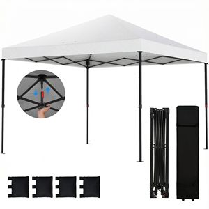 Tenda Pop-up Bianca 3x3 Metri, Gazebo Portatile da Esterno con Montaggio Istantaneo e Borsa con Ruote - Product Image 1
