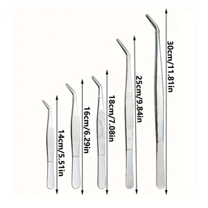 Pinzas Quirúrgicas Hosanna de 10.6 Pulgadas, Rectas y Curvas, Largas, Antideslizantes, Reutilizables, de Acero Inoxidable, para Alimentación de Reptiles, con Goma MM-0426-455 - Product Image 1