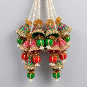 Décoration suspendue traditionnelle en or et perles pour mariage, entrée de maison, usage intérieur - Product Image 4