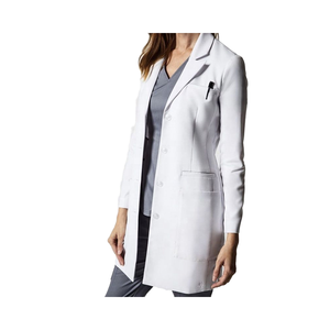 Reasonable Price Woven Cotton Polyester Summer Hospital Scrubs White Lab Coat Custom Logo Short Sleeves Unisex Nurse Uniform - Product Image 2