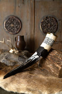 Cornes à boire vikings en corne de bœuf/vache polies, 100 % authentiques, de qualité supérieure, de 16 à 20 pouces, à prix abordables – Tasses et verres en cornes à boire - Product Image 2