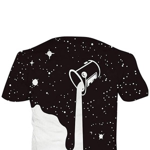 Men's Short Sleeve <b>T</b>-<b>Shirt</b> O-Neck Black <b>White</b> Galaxy Print Casual Jersey Fit Regular Length Sublimation Transfer Print - Product Image 6