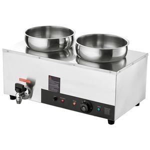 Scaldavivande Elettrico Commerciale da 1200W con Doppio Pentolone in Acciaio Inox da 7.4QT, Temperatura Regolabile da 86~185 Fahrenheit, Attrezzatura per Mantenere Caldi gli Alimenti - Product Image 2