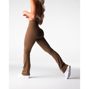 Wholesale Effortless <b>Flare</b> <b>Leggings</b> Figure Flattering Hip Seam High Waist & Active Wear Fashion Gym <b>Leggings</b> For Women - Product Image 5