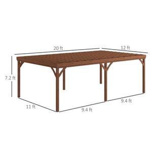 Gazebo in Legno da Esterno Originale SKU 55207963 con Tettoia e Pergola - Product Image 2