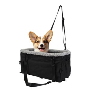 Asiento Elevador para Perros Pequeños con Arnés, Bolsillo Lateral, Cojín de Terciopelo de Algodón, Transportín de Viaje para Mascotas con Características de Confort - Product Image 1