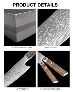 Couteau de Chef Professionnel en Acier Damas Fabriqué à la Main LEGACY BLADES, Manche en Bois, Couteau de Cuisine, Fabricant Grossiste - Product Image 6