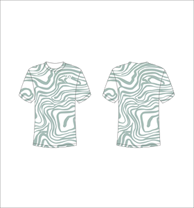 T-shirt à manches courtes rayé pour homme, col rond, coupe classique, imprimé bleu et blanc, logo sur le devant - Product Image 5