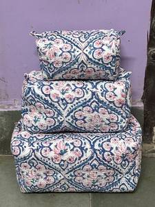 Block Print Toiletry Vintage Floral <b>Makeup</b> Bag Women Handmade Cosmetic Organizer Boho Quilted Cotton Travel Cosmetic Bag - Product Image 2