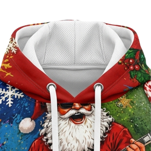 Pull à Capuche de Noël en Gros, Style Pull Moche Amusant, Imprimé Arbre de Noël et Chapeau de Père Noël, Confortable pour Hommes et Femmes, Commande en Gros, Marque Privée - Product Image 5