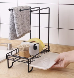 OEM/ODM Vietnam Punch Free <b>Wall</b> <b>Mounted</b> Movable Metal Storage Rack Sink Sponge Cloth Drain Organizer <b>Shelf</b> - Product Image 2