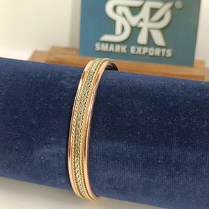 Pulsera Magnética de Cobre Tradicional Premium, Hecha a Mano, Ligera, Diseño de Brazalete, Patrón de Cadena de Dos Tonos, para Hombres y Mujeres - Product Image 2