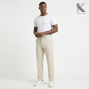 Pantalon chino pour homme en coton lourd et élasthanne, coupe extensible, OEM ODM - Product Image 4