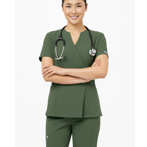 Conjunto de Uniforme Médico Profesional Unisex con Cierre de Broches Laterales, Pantalones Elásticos de Spandex/Algodón para Uso Hospitalario - Product Image 1