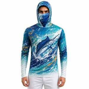Sweat à capuche de pêche pour homme coupe-vent, imperméable, léger, anti-insectes, UPF 50, logo personnalisé, commande en gros, direct usine - Product Image 1