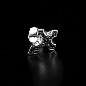 Gemelos Personalizados de Piedra Negra con Cruz, Detalle de Espiral en Tono Plateado, Diseño Gótico, Joyería para Camisa Formal de Hombre, Regalo - Product Image 3