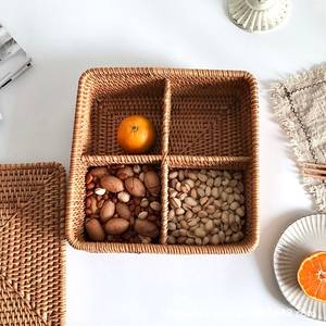 Luxury Brown Rattan Caddy Gift Box Handwoven Rectangle <b>Tea</b> Storage Organizer <b>Boxes</b> With Lid Custom Sizes Upon Request - Product Image 4