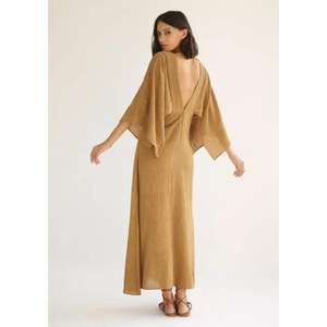 Vestido Maxi Boho de Maternidad para Mujer, Cuello en V, Sin Mangas, Corte Lateral, Holgado, para Verano y Playa, 100% Algodón Ecológico - Product Image 5