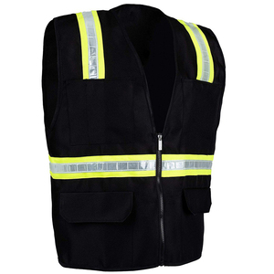 High Visibility Mesh Safety <b>Summer</b> Casual Yellow Reflector <b>Jacket</b> Reflective Vest Pockets Pullover Reversible V-neck Polyester - Product Image 3