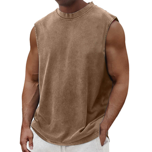 เสื้อกล้ามผู้ชาย CAULT ARRAY รุ่นวินเทจ ผ้าโพลีเอสเตอร์/คอตตอน ตัดขอบดิบ ทรงโอเวอร์ไซส์ แขนกุด สไตล์ฮิปฮอป เสื้อยืดแนวสตรีท ระบายอากาศได้ดี - Product Image 3