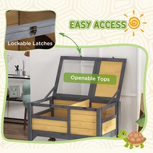 Terrario Giallo per Tartarughe da Interno con Accessorio Protezione dalle Intemperie e Ripiano Portaoggetti, Accessorio per Gabbia per Animali Domestici - Product Image 6