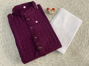 Hot Selling Wedding Party Casual Wear Rayon Design Volvo Mens Traditional Kurta Pajama <b>Set</b> - Product Image 3