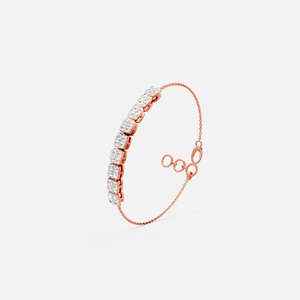Delicada Pulsera Unisex Move Classic Pave con Diamante Cultivado en Laboratorio de 0.28 Ct, Oro Sólido de 9k, Certificado IGI, Oro Rosa, Regalos para Fiestas y Compromisos - Product Image 1