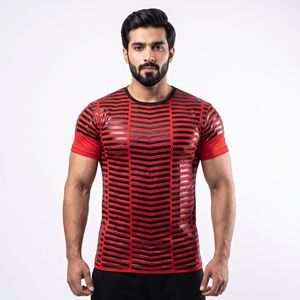 T-shirt de compression 100 % coton pour homme, idéal pour la musculation, le fitness et l'entraînement sportif, 300 g/m² - Product Image 1