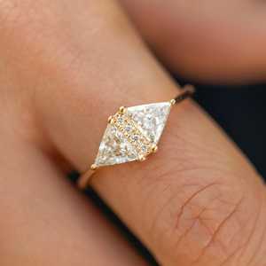 Anillo de Compromiso Solitario con Diamante Cultivado en Laboratorio de 1 Quilate, Oro Sólido de 10K, 14K, 18K, Joyería Fina, Color E, para Mujer - Product Image 5