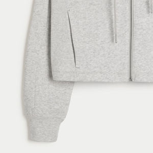 <b>Womens</b> Cropped Zip Up Hoodie Wholesale Custom Logo <b>Lightweight</b> Cotton Gym Fitness Sports <b>Jacket</b> Manufacturer - Product Image 2