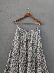 Maxi falda de algodón Floral con estampado de bloques a mano, cintura elástica, Ropa Étnica transpirable para mujer, vestido informal de verano - Product Image 5