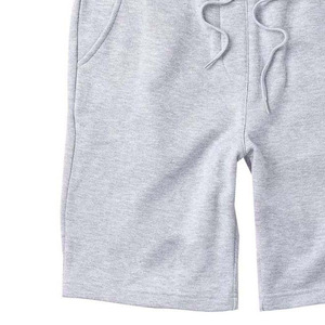 Shorts Bermuda Homme Gris en Coton Taille Mi-Haute avec Cordon de Serrage Style Décontracté Poches Tissu Tricoté Respirant Écologique Logo Avant - Product Image 4