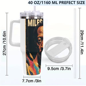 Stainless Steel Tumbler 40oz Large Capacity With Handle For <b>Coffee</b> Or Tea - Product Image 4