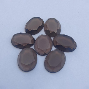 Cuarzo Ahumado Natural, Corte en Tableta, Forma Ovalada, Calibrado, Parte Posterior Plana, Gema para Joyería, Disponible en Todos los Tamaños - Product Image 4