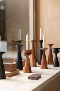 Premium Wooden Candle Stand Handmade Rustic Accent Piece For Restaurant <b>Tables</b> Home Interiors And Festive Display Arrangements - Product Image 1