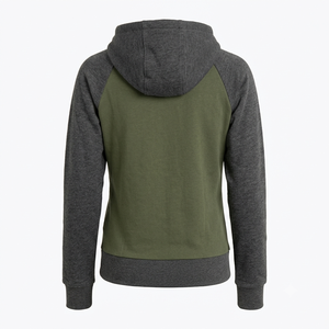Women Hooded Color Blocked Fleece Jacket Full Sleeve Windproof Autumn Outerwear Regular Fit <b>Zipper</b> Up Sweatshirt - Product Image 4