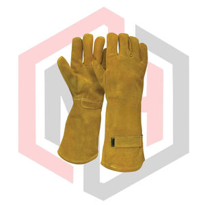Gants en cuir de qualité pour la protection contre les hautes températures, travaux électriques, soudure, utilisation par les pompiers, 16 pouces, résistants aux déchirures - Product Image 1