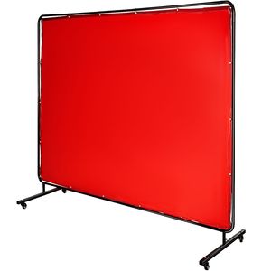Telaio per Tenda da Saldatura 8FT X 6FT con 4 Ruote, Tenda Rossa Ignifuga in Vinile, Dimensioni Personalizzabili - Product Image 1