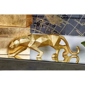 Escultura Geométrica Metálica Contemporánea, Hecha a Mano, Arte Decorativo Moderno para el Hogar, Diseño de Lujo, Aluminio Chapado en Oro - Product Image 6