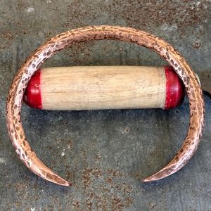 Bracelet manchette en cuivre massif et épais pour homme et femme, style rustique martelé, cadeau pour lui et pour elle - Product Image 1