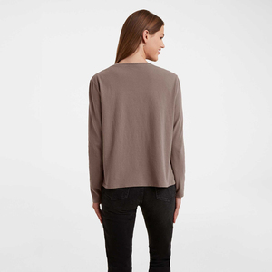 Custom Long Sleeve Casual Top Breathable Cotton Fabric Lightweight Comfortable Fit Everyday Wear Women Long Sleeve <b>T</b> <b>Shirt</b> - Product Image 5