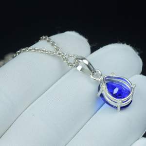 Hermoso Colgante de Tanzanita con Corte de Pera, Plata de Ley 925, Collar Azul, Regalo de Piedra de Nacimiento de Diciembre - Product Image 4