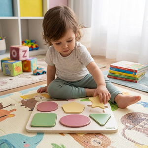 Wooden <b>Shape</b> Sorting Board With Colorful <b>Blocks</b> For Toddlers 2-5 Years Educational Toy Set - Product Image 4